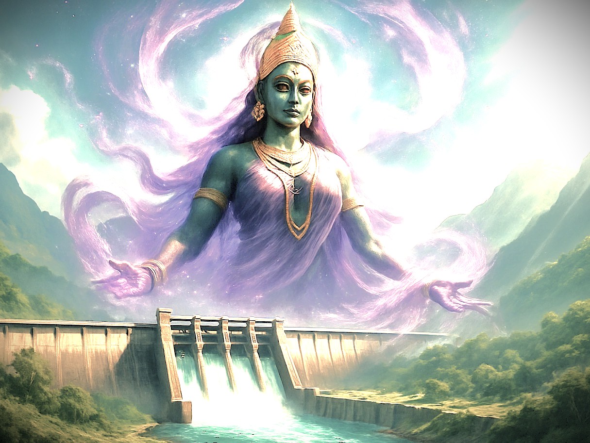 This visionary artwork illustrates the sacred relationship between a divine river goddess and the life-giving waters of Aliyar Dam. This spiritual landmark is a highlight on the Coimbatore to Kodaikanal road trip through the Palani Hills, a UNESCO Western Ghats gem in Tamil Nadu, India. This visionary artwork illustrates the sacred relationship between a divine river goddess and the life-giving waters of Aliyar Dam. This spiritual landmark is a highlight on the Coimbatore to Kodaikanal road trip through the Palani Hills, a UNESCO Western Ghats gem in Tamil Nadu, India.