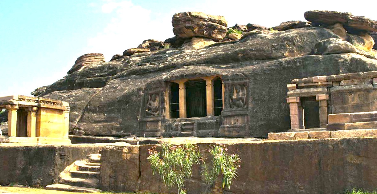 Aihole's ancient rock-cut cave temples in India, a key archaeological site near Badami and the Pattadakal UNESCO temples, displaying early Chalukyan architectural styles and carvings. Aihole's ancient rock-cut cave temples in India, a key archaeological site near Badami and the Pattadakal UNESCO temples, displaying early Chalukyan architectural styles and carvings.