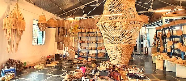 The Anegundi Banana Fibre Workshop in Karnataka, India, showcases intricate, sustainable handicrafts made by local artisans. It's a unique cultural stop for visitors exploring the nearby Hampi UNESCO site, a region famous for historical marvels like the Queen's Baths, Vittala Temple, and the grand Elephant Stables. The Anegundi Banana Fibre Workshop in Karnataka, India, showcases intricate, sustainable handicrafts made by local artisans. It's a unique cultural stop for visitors exploring the nearby Hampi UNESCO site, a region famous for historical marvels like the Queen's Baths, Vittala Temple, and the grand Elephant Stables.