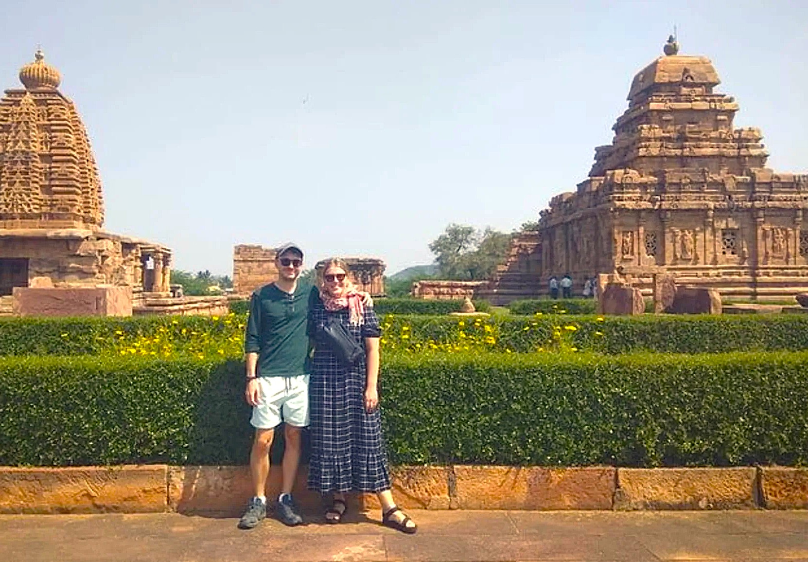 A tourist couple visits the Pattadarkel-UNESCO site in Karnataka, India, a major heritage destination located near the town of Badami and its famous Bhuthanantha Temple A tourist couple visits the Pattadarkel-UNESCO site in Karnataka, India, a major heritage destination located near the town of Badami and its famous Bhuthanantha Temple