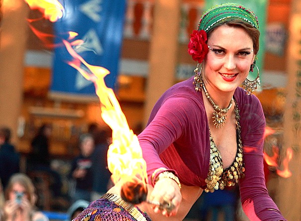 A fire performer in Goa, India, provides entertainment for tourists visiting from Anjuna Beach Flea Market or UNESCO Old Goa sites like the Church of Saint Cajetan and Bom Jesus Basilica. A fire performer in Goa, India, provides entertainment for tourists visiting from Anjuna Beach Flea Market or UNESCO Old Goa sites like the Church of Saint Cajetan and Bom Jesus Basilica.