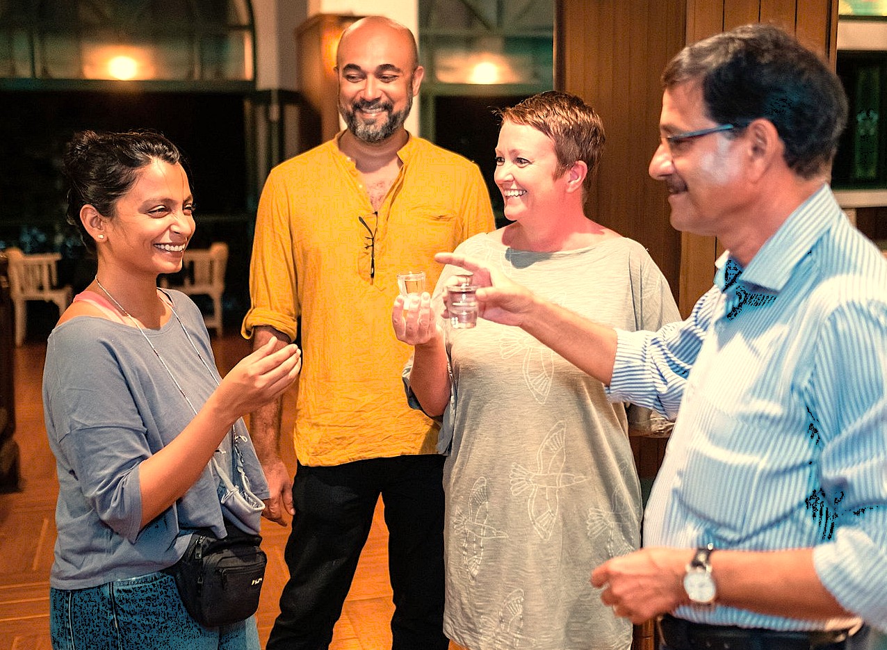 Tourists in Goa, India, enjoy a local interaction, a great activity after visiting UNESCO Old Goa sites like the Bom Jesus Basilica and Church of Our Lady of the Rosary, or shopping near Anjuna Beach Flea Market. Tourists in Goa, India, enjoy a local interaction, a great activity after visiting UNESCO Old Goa sites like the Bom Jesus Basilica and Church of Our Lady of the Rosary, or shopping near Anjuna Beach Flea Market.