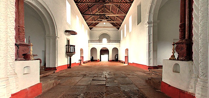 Discover the ancient stone-floor interior of this historic church in UNESCO Old Goa, India, located near the Bom Jesus Basilica and Royal Chapel of Saint Anthony, a key heritage site for visitors exploring Goa from Anjuna Beach. Discover the ancient stone-floor interior of this historic church in UNESCO Old Goa, India, located near the Bom Jesus Basilica and Royal Chapel of Saint Anthony, a key heritage site for visitors exploring Goa from Anjuna Beach.