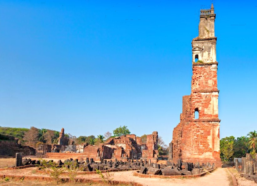 The iconic, crumbling red-brick tower of the Church of Saint Augustine in Old Goa, a key Unesco church in Goa, India, a region also known for its beaches. The iconic, crumbling red-brick tower of the Church of Saint Augustine in Old Goa, a key Unesco church in Goa, India, a region also known for its beaches.