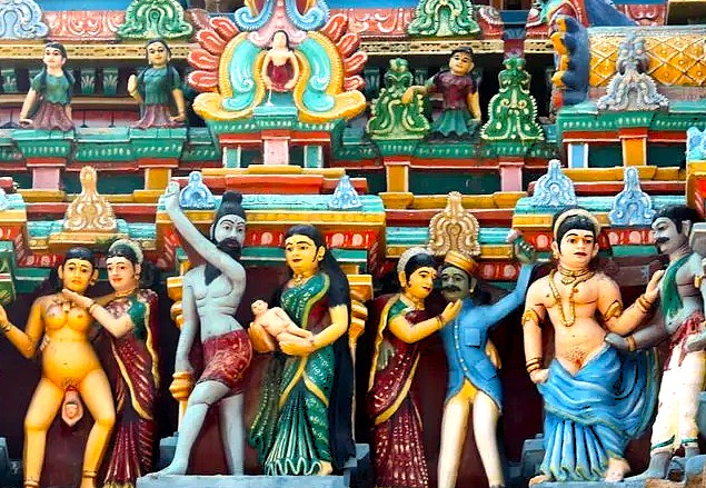 Discover the intricate, colorful temple sculptures depicting divine relationships on a memorable Coimbatore to Kodaikanal road trip, a cultural journey through the Palani Hills of Tamil Nadu, India. Discover the intricate, colorful temple sculptures depicting divine relationships on a memorable Coimbatore to Kodaikanal road trip, a cultural journey through the Palani Hills of Tamil Nadu, India.