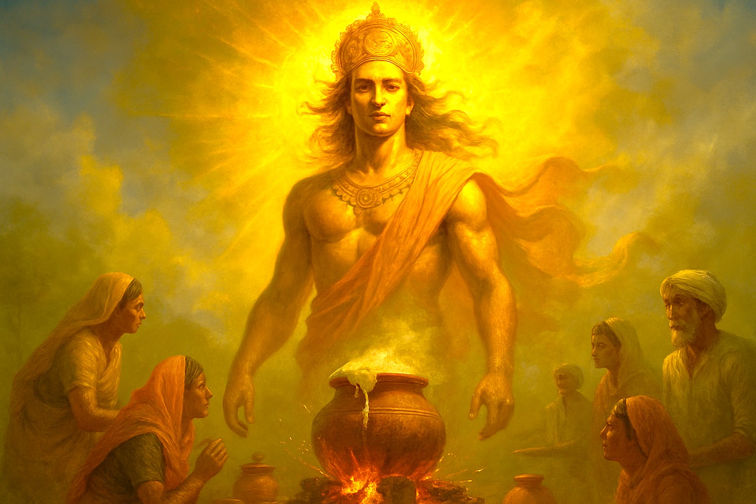 Hands-on India cooking classes feature participants learning traditional recipes while a glowing sun god Surya inspires culinary creativity under vibrant skies for unforgettable cultural experiences. Hands-on India cooking classes feature participants learning traditional recipes while a glowing sun god Surya inspires culinary creativity under vibrant skies for unforgettable cultural experiences.