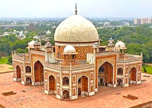 Humayun's Tomb, a magnificent UNESCO World Heritage site in Delhi, India, stands as a key historical monument alongside the Red Fort and Qutub Minar on popular tourist circuits.