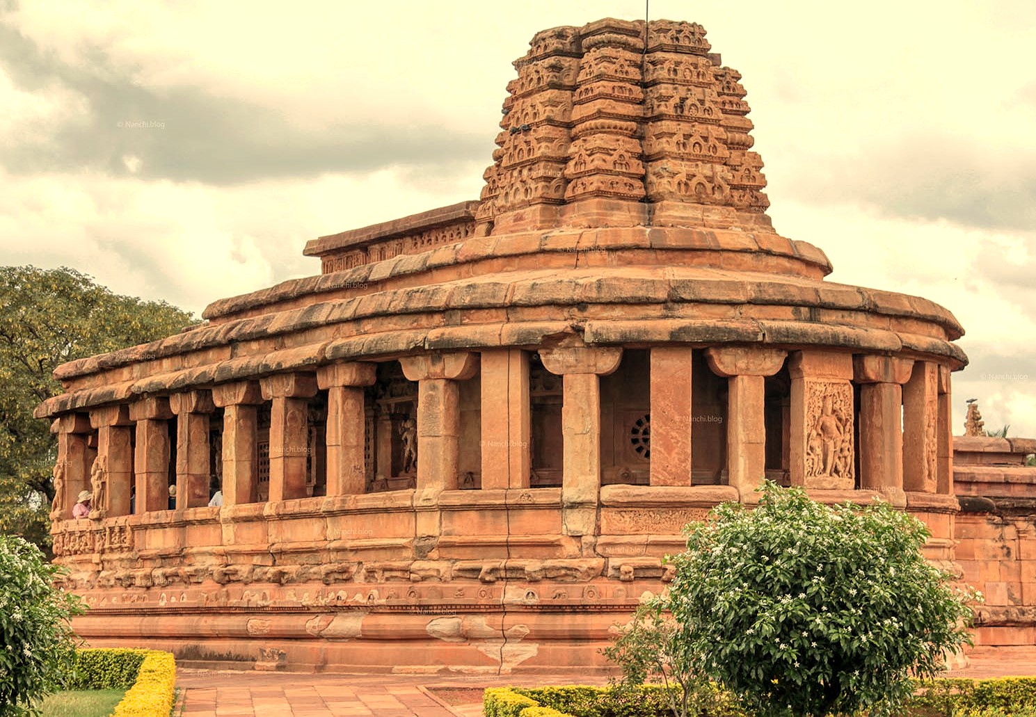 Detailed shot of the Aihole Durga Temple in India, highlighting its unique Chalukyan architecture near Badami and the Pattadakal UNESCO temples. Detailed shot of the Aihole Durga Temple in India, highlighting its unique Chalukyan architecture near Badami and the Pattadakal UNESCO temples.