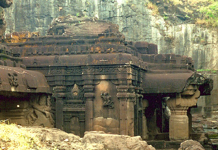 “Ancient rock-cut Elora and Ajanta Caves in Aurangabad, Maharashtra, India display magnificent intricate UNESCO World Heritage carvings, pillars, sculptures and vivid murals, showcasing centuries-old Buddhist and Hindu architectural cultural heritage.”