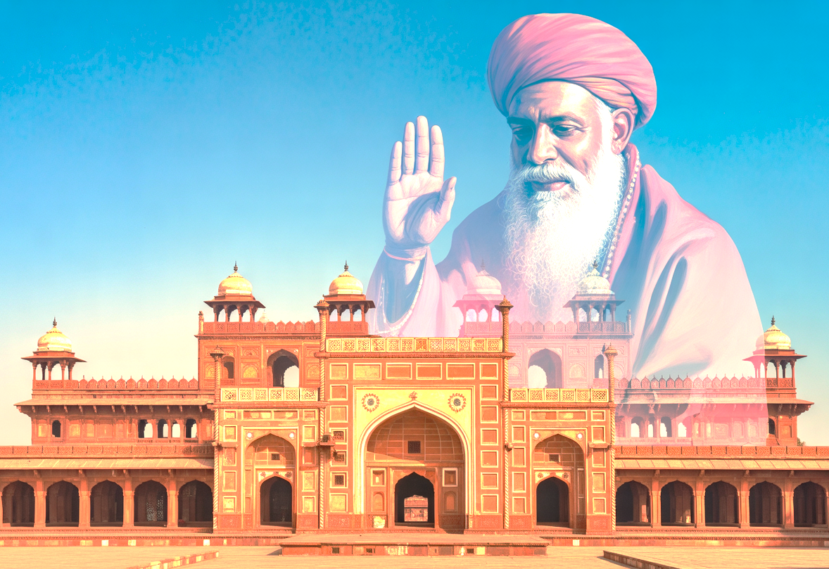 An artistic rendering of Sheikh Salim Chishti highlights his spiritual relationship with Fatehpur Sikri Fort, a Unesco site near Agra, India, popular with tourists also visiting Agra Fort and the Taj Mahal. An artistic rendering of Sheikh Salim Chishti highlights his spiritual relationship with Fatehpur Sikri Fort, a Unesco site near Agra, India, popular with tourists also visiting Agra Fort and the Taj Mahal.