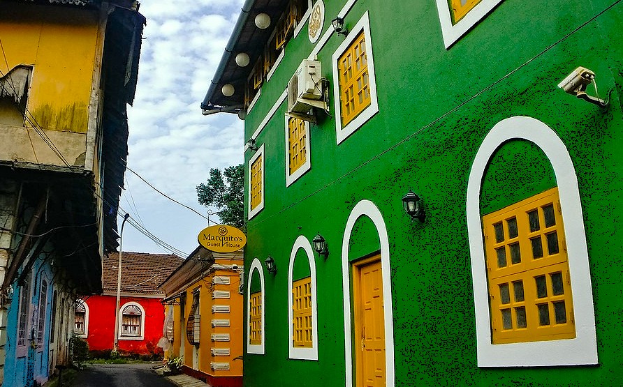 Explore the colorful streets of Fontainhas, India's Portuguese Quarter, offering guesthouses near the Goa Flea Market, beaches, and historic Old Goa-Bom Jesus Bassilica-Unesco churches. Explore the colorful streets of Fontainhas, India's Portuguese Quarter, offering guesthouses near the Goa Flea Market, beaches, and historic Old Goa-Bom Jesus Bassilica-Unesco churches.