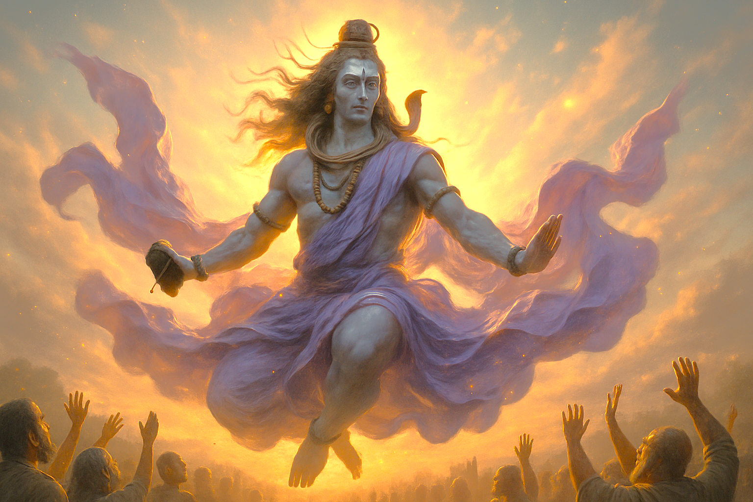 Hovering in dawn light above Gautaleshwar Temple, Lord Shiva blesses devotees during safari at Gautala Wildlife Sanctuary in Aurangabad, Maharashtra, India, resonating spiritual energy near UNESCO’s Ellora and Ajanta Caves.