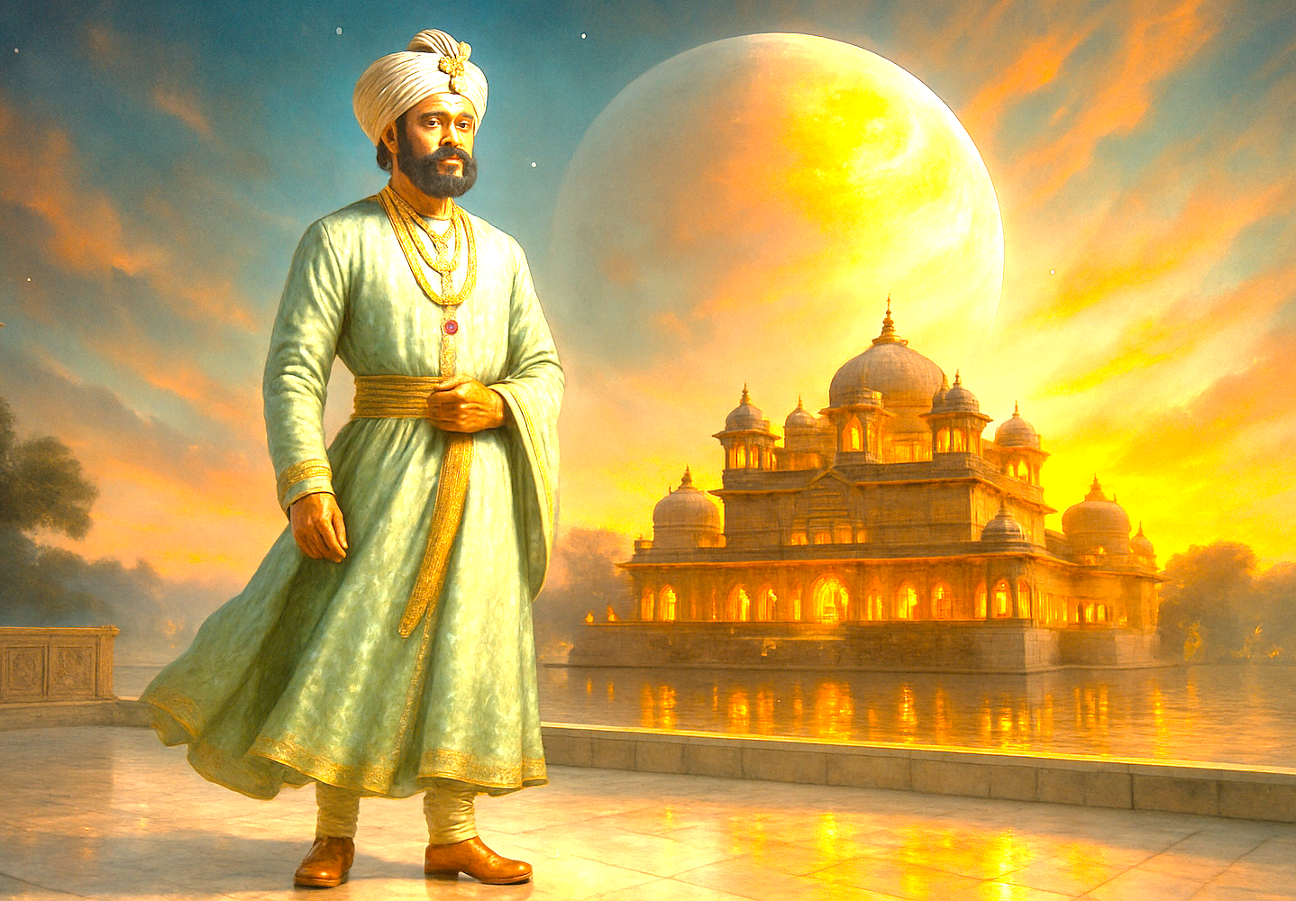 Mughal Emperor Shah Jahan's historic refuge at Jag Mandir palace in Udaipur, Rajasthan, India—a stunning location near UNESCO World Heritage Site Jaipur—famously inspired the design of the Taj Mahal. Mughal Emperor Shah Jahan's historic refuge at Jag Mandir palace in Udaipur, Rajasthan, India—a stunning location near UNESCO World Heritage Site Jaipur—famously inspired the design of the Taj Mahal.