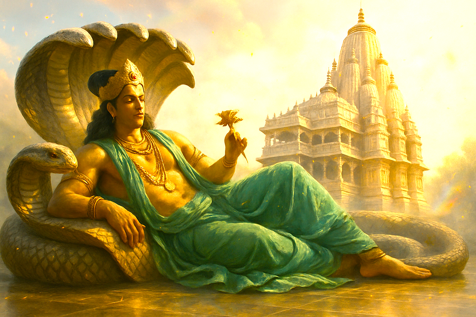 The reverence for Lord Vishnu, one of the principal deities in Hinduism. He is regarded as the protector of the universe, often depicted resting on the serpent Shesh Nag. The temple also honors various forms of Vishnu, including Vishnu as Krishna, the beloved deity known for his playful and loving nature. The legends associated with these deities often depict their roles in preserving dharma (righteousness) and defeating evil forces. Stories of Lord Vishnu’s avatars, such as Rama and Krishna, are well-known, emphasizing their divine qualities and heroic deeds. As devotees gather to worship, they recount these tales, instilling a sense of connection between their faith and the grandeur of the gods they honor.