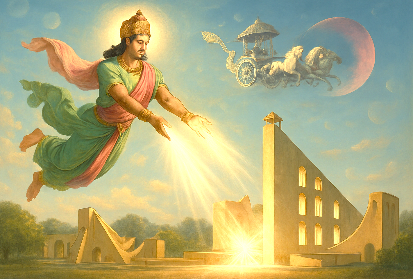 “Explore the UNESCO World Heritage Jantar Mantar in Jaipur, Rajasthan, India: a stunning, vibrant astronomical observatory featuring monumental stone structures, intricate sundials, celestial instruments, panoramic desert landscapes, and historical insights.”