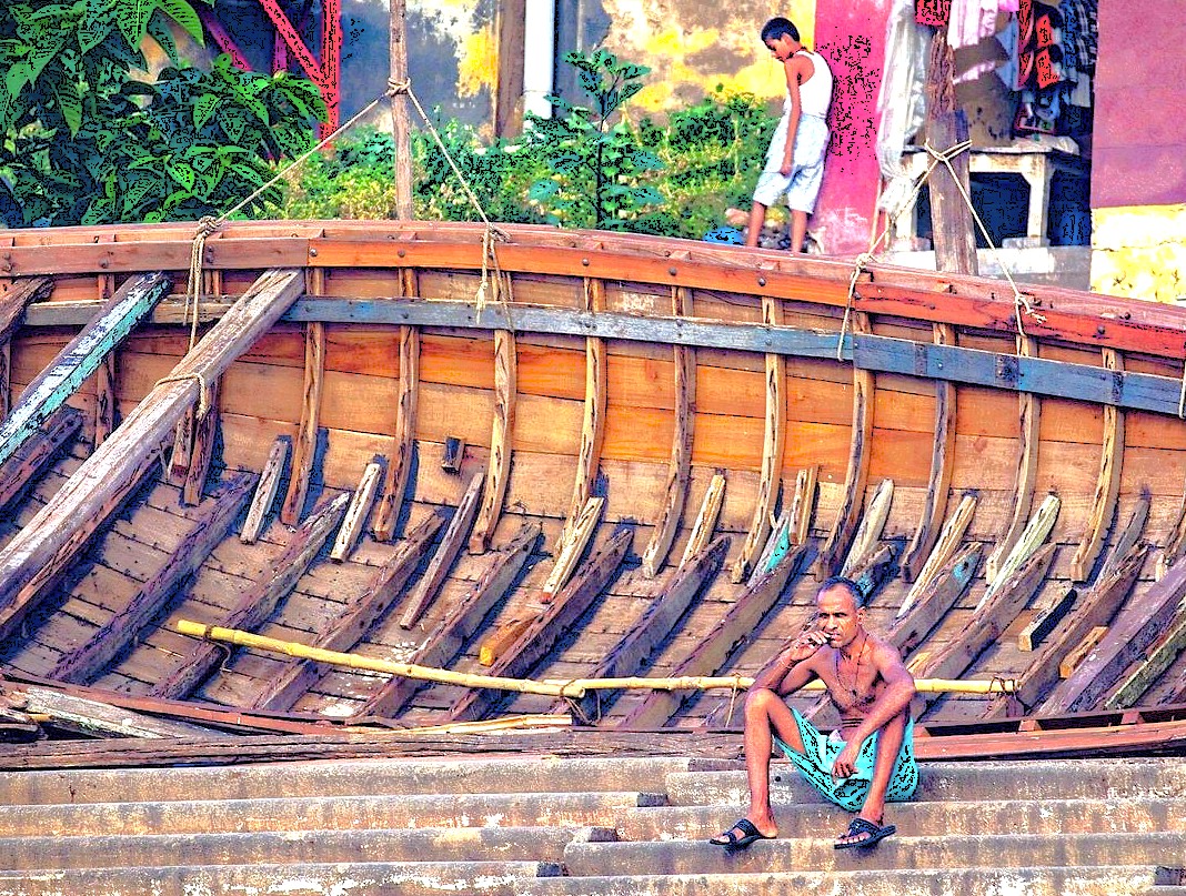 The enduring relationship of craftsmen to their trade is seen as traditional boat builders work in Varanasi, India, a city near the Kashi Vishwanath Temple and Sarnath UNESCO site. The enduring relationship of craftsmen to their trade is seen as traditional boat builders work in Varanasi, India, a city near the Kashi Vishwanath Temple and Sarnath UNESCO site.