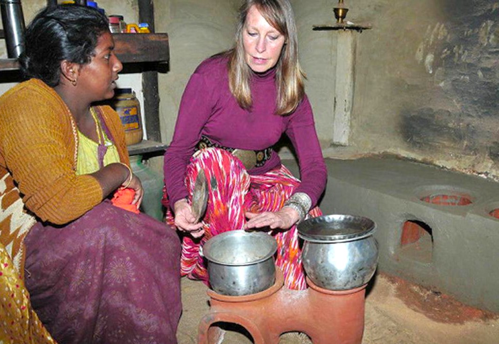 Smokeless Stove Project, Kodaikanal, Tamil Nadu, South India, education on health benefits and instructions for maintanance. 