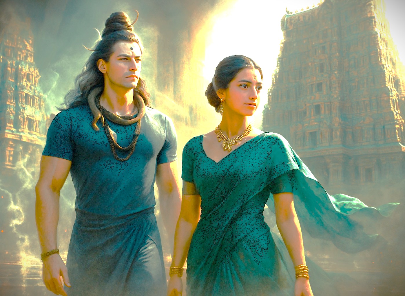 This modern artistic vision captures the divine relationship between Shiva and Meenakshi, central to the mythology of Meenakshi Temple in Madurai, Tamil Nadu, inspiring tourists in India who also explore Munnar near the Unesco Western Ghats. This modern artistic vision captures the divine relationship between Shiva and Meenakshi, central to the mythology of Meenakshi Temple in Madurai, Tamil Nadu, inspiring tourists in India who also explore Munnar near the Unesco Western Ghats.