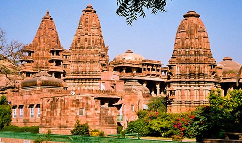 Mandore Gardens in Jodhpur, Rajasthan, India features intricately carved sandstone temple towers set amid lush gardens, celebrating Marwar heritage, Hindu architecture and historic sarvodaya cenotaphs for high cultural tourism appeal. Mandore Gardens in Jodhpur, Rajasthan, India features intricately carved sandstone temple towers set amid lush gardens, celebrating Marwar heritage, Hindu architecture and historic sarvodaya cenotaphs for high cultural tourism appeal.