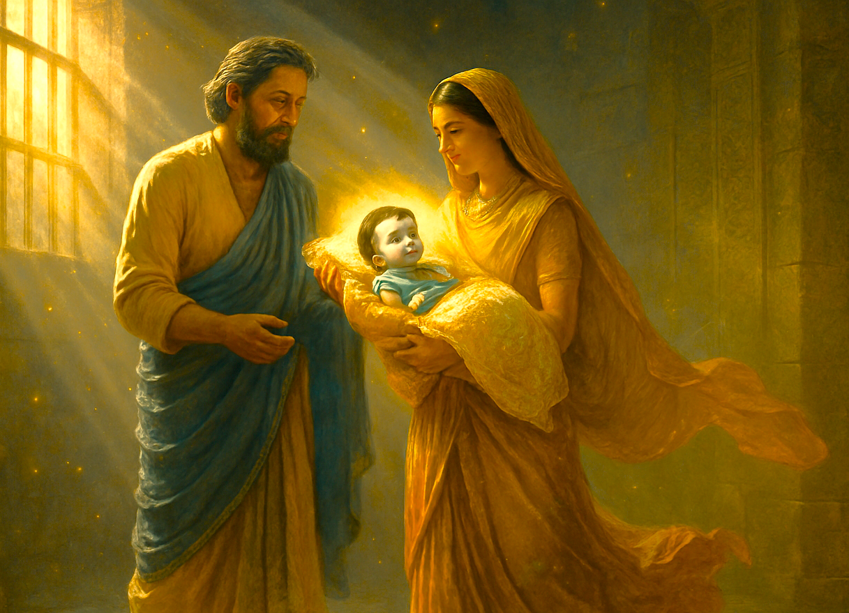 "View this artistic depiction of the divine birth at Krishna Janmabhoomi Temple Mathura India, a sacred site near Agra and the UNESCO Taj Mahal deeply rooted in the history of India." "View this artistic depiction of the divine birth at Krishna Janmabhoomi Temple Mathura India, a sacred site near Agra and the UNESCO Taj Mahal deeply rooted in the history of India."