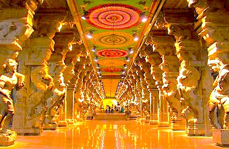 The intricate pillar hall near Meenakshi Temple in Madurai, Tamil Nadu, showcases the profound relationship between art and spirituality, captivating tourists in India who also visit Munnar near the Unesco Western Ghats.