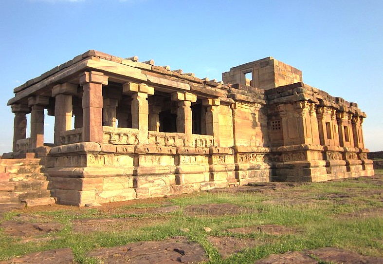 The historic Meguti Temple in Aihole, Karnataka, India, a significant archaeological site located near the Badami cave temples and the Pattadakal UNESCO site, stands against a clear sky. The historic Meguti Temple in Aihole, Karnataka, India, a significant archaeological site located near the Badami cave temples and the Pattadakal UNESCO site, stands against a clear sky.