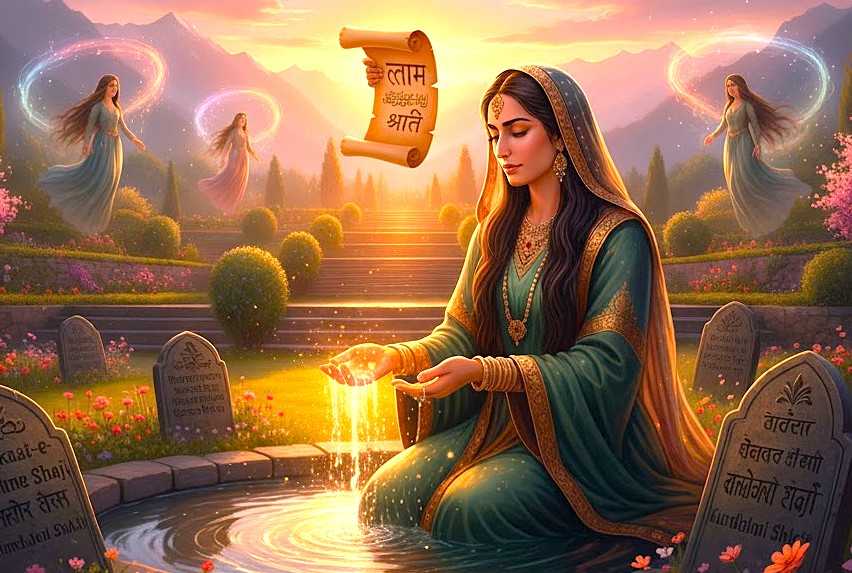 A mystical depiction of a saint in the Mugal Gardens- Chashma, Nishat and Shalimar gardens, near Pampore Saffron fields, Lidder River Pahalgam, and near Betaab Valley. This Himalayas region, where Kashmir-Srinagar is a Unesco city of arts, evokes spiritual legends. A mystical depiction of a saint in the Mugal Gardens- Chashma, Nishat and Shalimar gardens, near Pampore Saffron fields, Lidder River Pahalgam, and near Betaab Valley. This Himalayas region, where Kashmir-Srinagar is a Unesco city of arts, evokes spiritual legends.