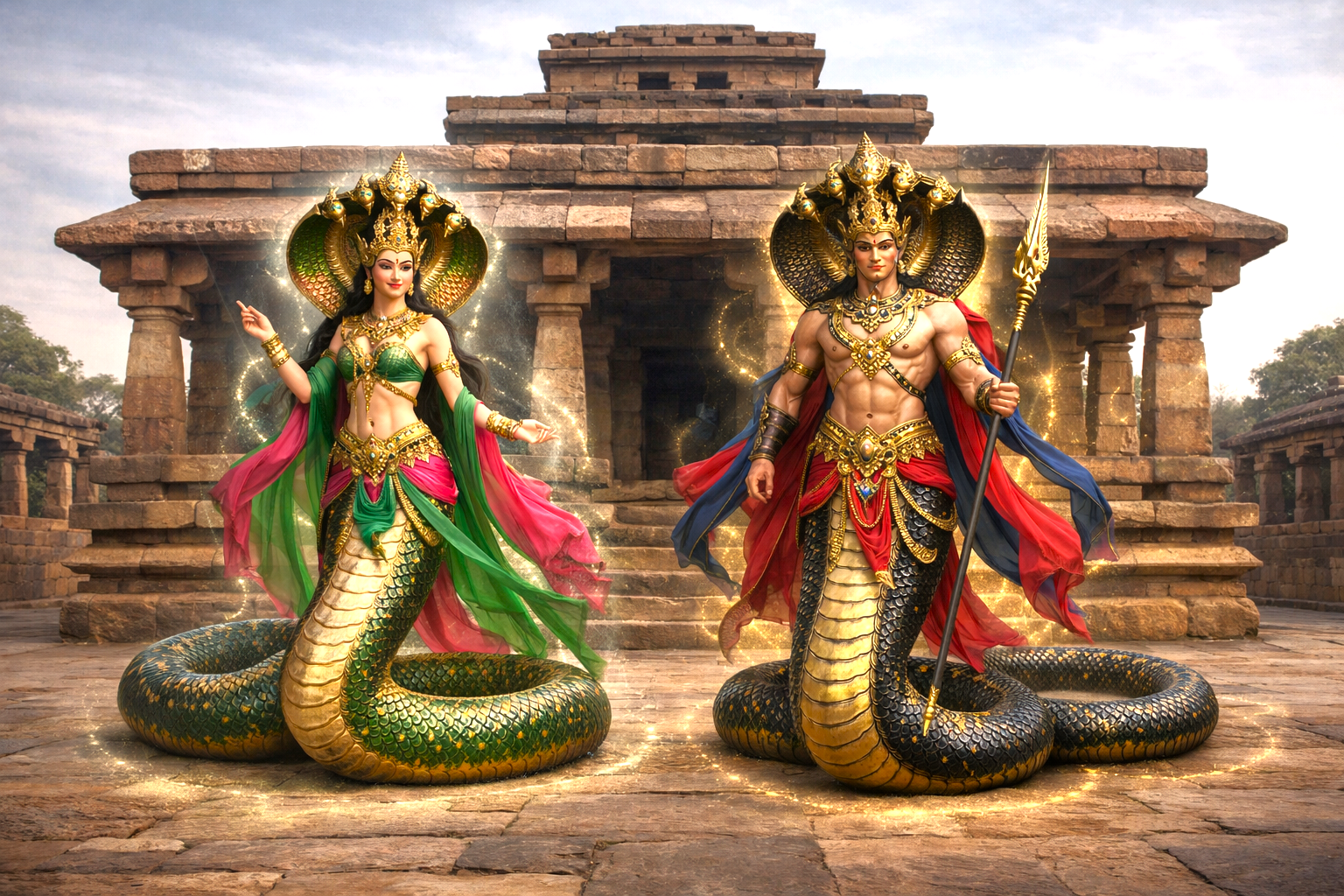 Nagas at Lad Khan temple graphics