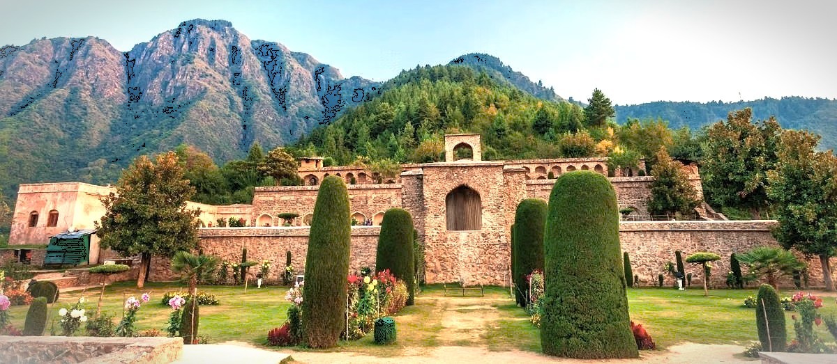 The historic seven-terraced Pari Mahal garden and palace, a key landmark in Srinagar, reflects the city's UNESCO Creative Arts tradition in Jammu and Kashmir, India.