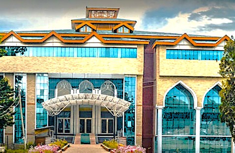The modern architecture of the Sri Pratap Singh Museum building in Srinagar, preserving the heritage near Shankaracharya Hill and the Himalayas in Kashmir-India. The modern architecture of the Sri Pratap Singh Museum building in Srinagar, preserving the heritage near Shankaracharya Hill and the Himalayas in Kashmir-India.