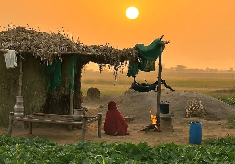 Punjab Ludhiana village sunset, firelight, hut life, open fields, rural India authenticity, calm horizons, secure guided access, Australian owned safety‑driven Discover Life Travel Punjab Ludhiana village sunset, firelight, hut life, open fields, rural India authenticity, calm horizons, secure guided access, Australian owned safety‑driven Discover Life Travel