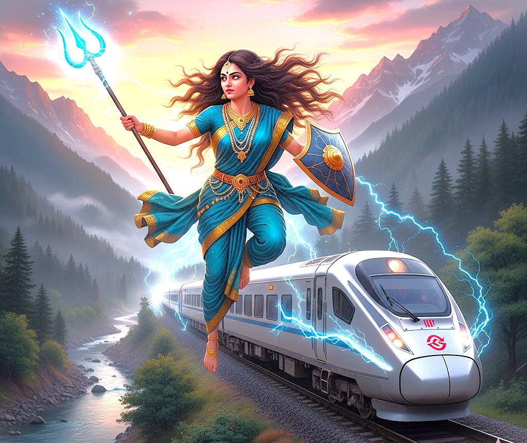 A goddess protects the Railway trip from srinagar to Banil in the Himalayas. This region, near Lidder River Pahalgam and near Betaab Valley, is where Kashmir-Srinagar is a Unesco city of arts. A goddess protects the Railway trip from srinagar to Banil in the Himalayas. This region, near Lidder River Pahalgam and near Betaab Valley, is where Kashmir-Srinagar is a Unesco city of arts.