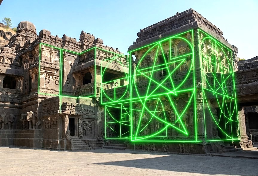 Ellora caves sacred geometry