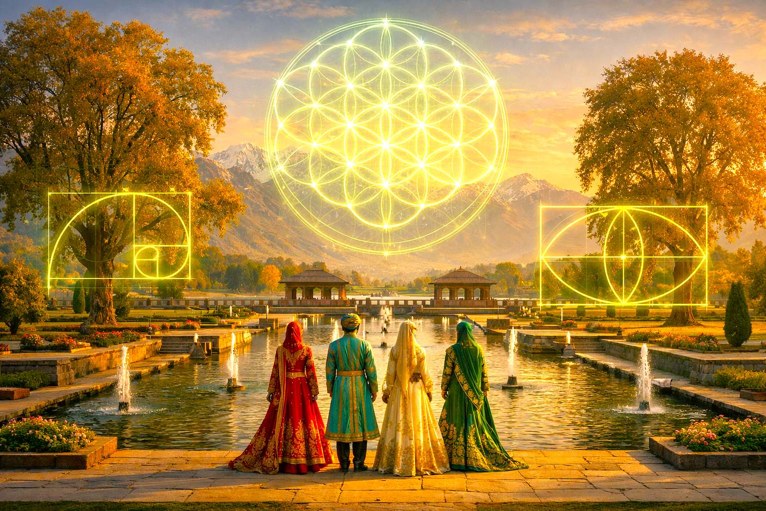 Sacred geometry gardens Kashmir