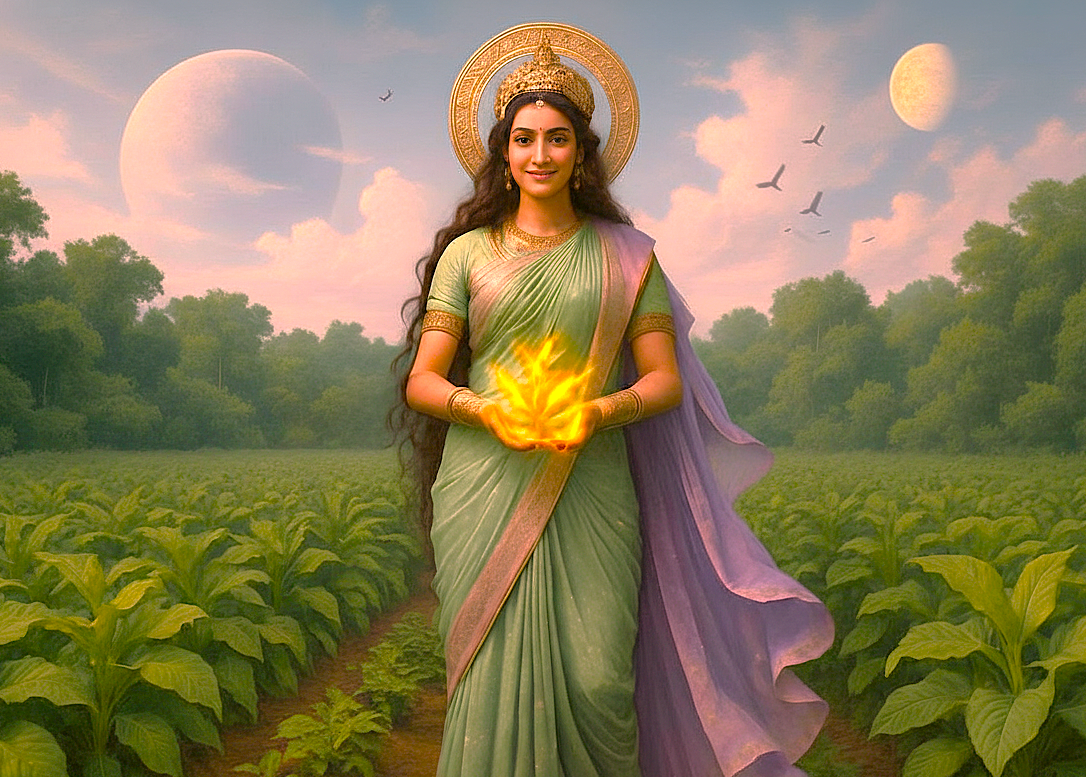 An artistic depiction of a Goan goddess, Santer Devi, in a spice field at Sahyadri Spice Farm in Goa, India, near Karnataka and Old Goa's St. Francis Church UNESCO churches. An artistic depiction of a Goan goddess, Santer Devi, in a spice field at Sahyadri Spice Farm in Goa, India, near Karnataka and Old Goa's St. Francis Church UNESCO churches.