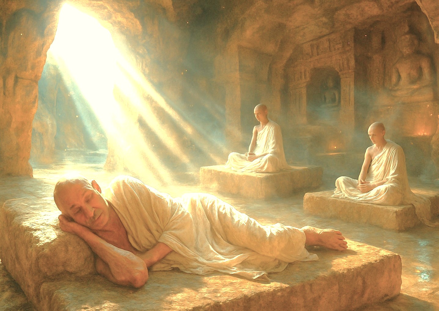 An artistic rendering of monks in the ancient caves of Samarna Hills, Madurai, explores the profound relationship with asceticism, a key historic site for tourists in India also visiting Meenakshi Temple, Munnar, and the nearby Unesco Western Ghats. An artistic rendering of monks in the ancient caves of Samarna Hills, Madurai, explores the profound relationship with asceticism, a key historic site for tourists in India also visiting Meenakshi Temple, Munnar, and the nearby Unesco Western Ghats.