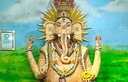 “Exquisite Lord Ganesha sculpture at Mysore’s iconic Sea Shell Museum, Karnataka, India, showcasing intricate shells, vibrant colors, rich cultural heritage, spiritual artistry, and timeless craftsmanship.”