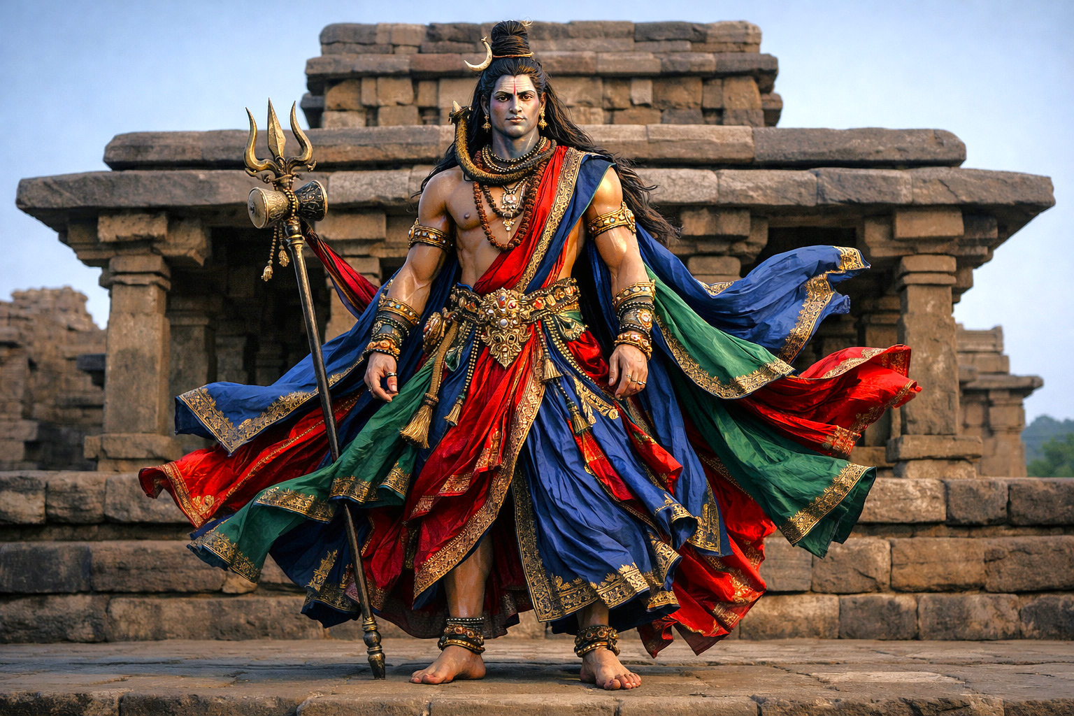 Shive AI graphics at Lad Khan temple