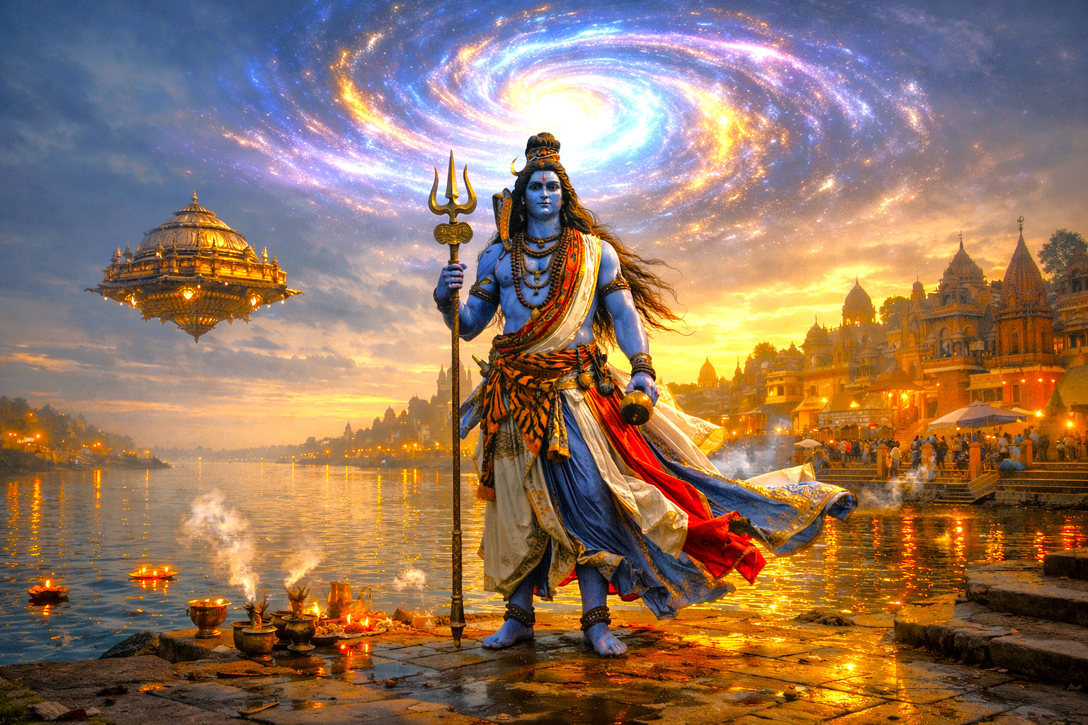 Shive depiction at the Ganga river.