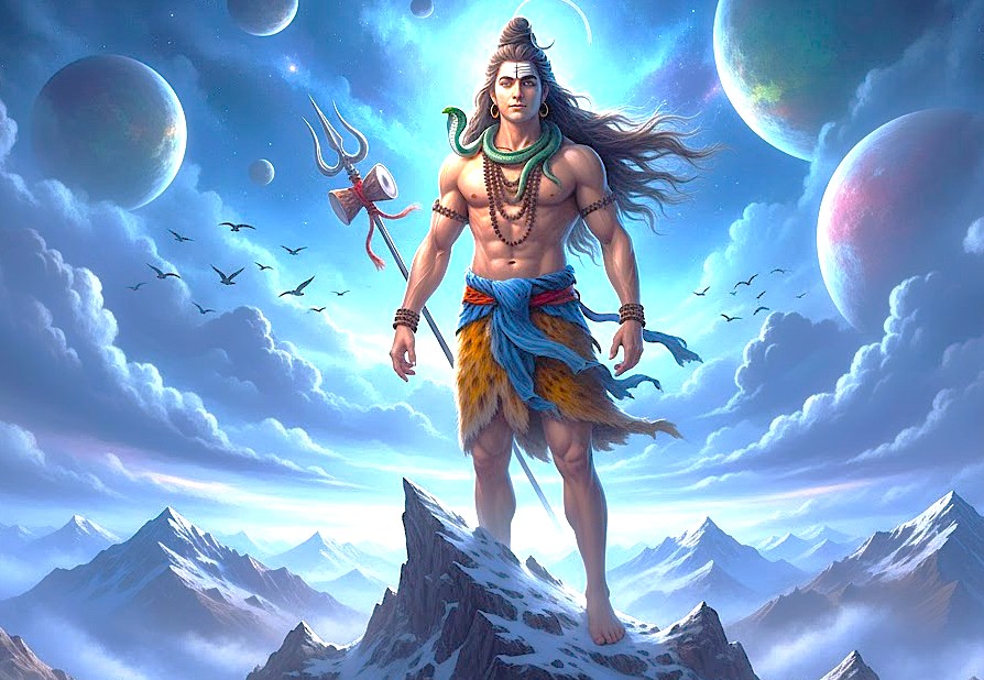 A cosmic depiction of Lord Shiva in the Himalayas, symbolizing the spiritual energy revered near high peaks like Sinthan Top and Shankaracharya Hill in Srinagar, Kashmir-India. A cosmic depiction of Lord Shiva in the Himalayas, symbolizing the spiritual energy revered near high peaks like Sinthan Top and Shankaracharya Hill in Srinagar, Kashmir-India.