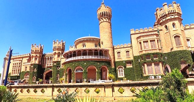 A majestic Tipu Sultan Palace in Bangalore, Karnataka, India, with historic stone battlements, ivy-clad towers, lush gardens, intricate medieval architecture showcasing royal heritage and culture. A majestic Tipu Sultan Palace in Bangalore, Karnataka, India, with historic stone battlements, ivy-clad towers, lush gardens, intricate medieval architecture showcasing royal heritage and culture.