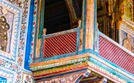 Ornate balconies of the Tipu Sultan Palace in Bangalore, Karnataka, India, a key "Tiger of Mysore" site for tourists visiting attractions near Mysore Palace. Ornate balconies of the Tipu Sultan Palace in Bangalore, Karnataka, India, a key "Tiger of Mysore" site for tourists visiting attractions near Mysore Palace.
