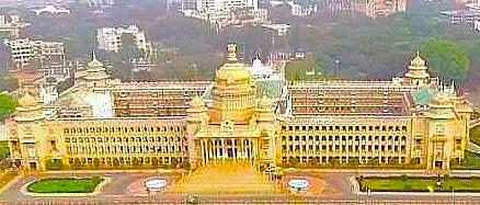 Vidhanaha Soudha in Bangalore, Karnataka, India, is a landmark near Tipu Sultan Palace ('Tiger of Mysore') for tourists visiting attractions near Mysore Palace. Vidhanaha Soudha in Bangalore, Karnataka, India, is a landmark near Tipu Sultan Palace ('Tiger of Mysore') for tourists visiting attractions near Mysore Palace.